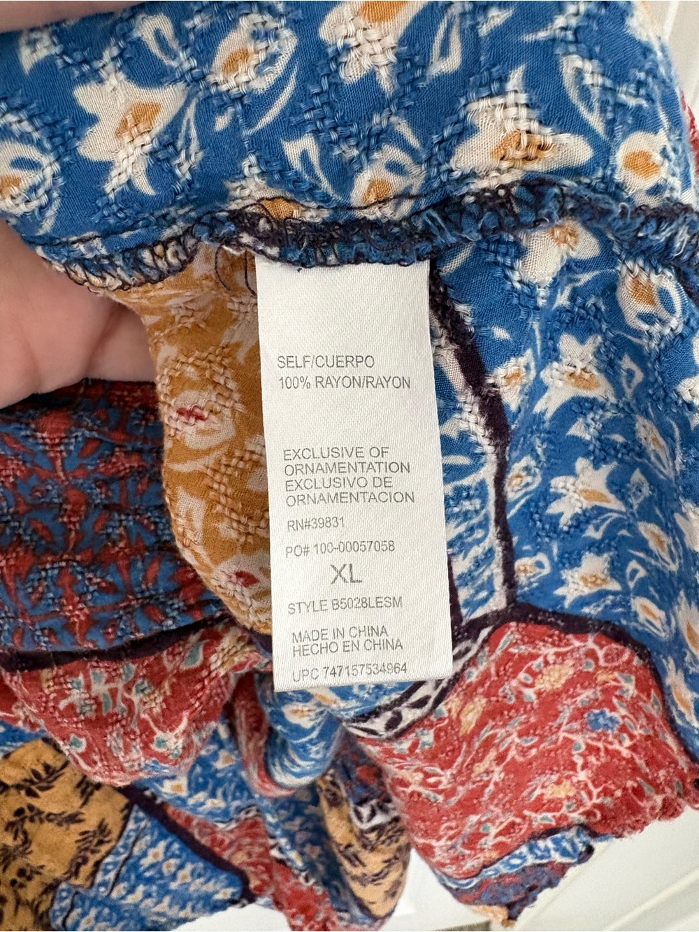 Democracy Patchwork Faux Wrap Midi Dress XL - Picture 7 of 7